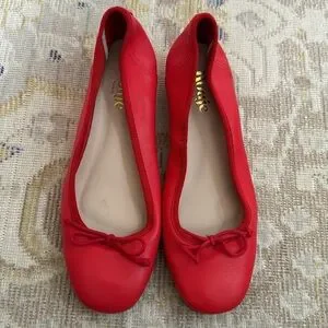 Rouje | Shoes | Rouje Paris Red Leather Coline Ballerinas Size 38 